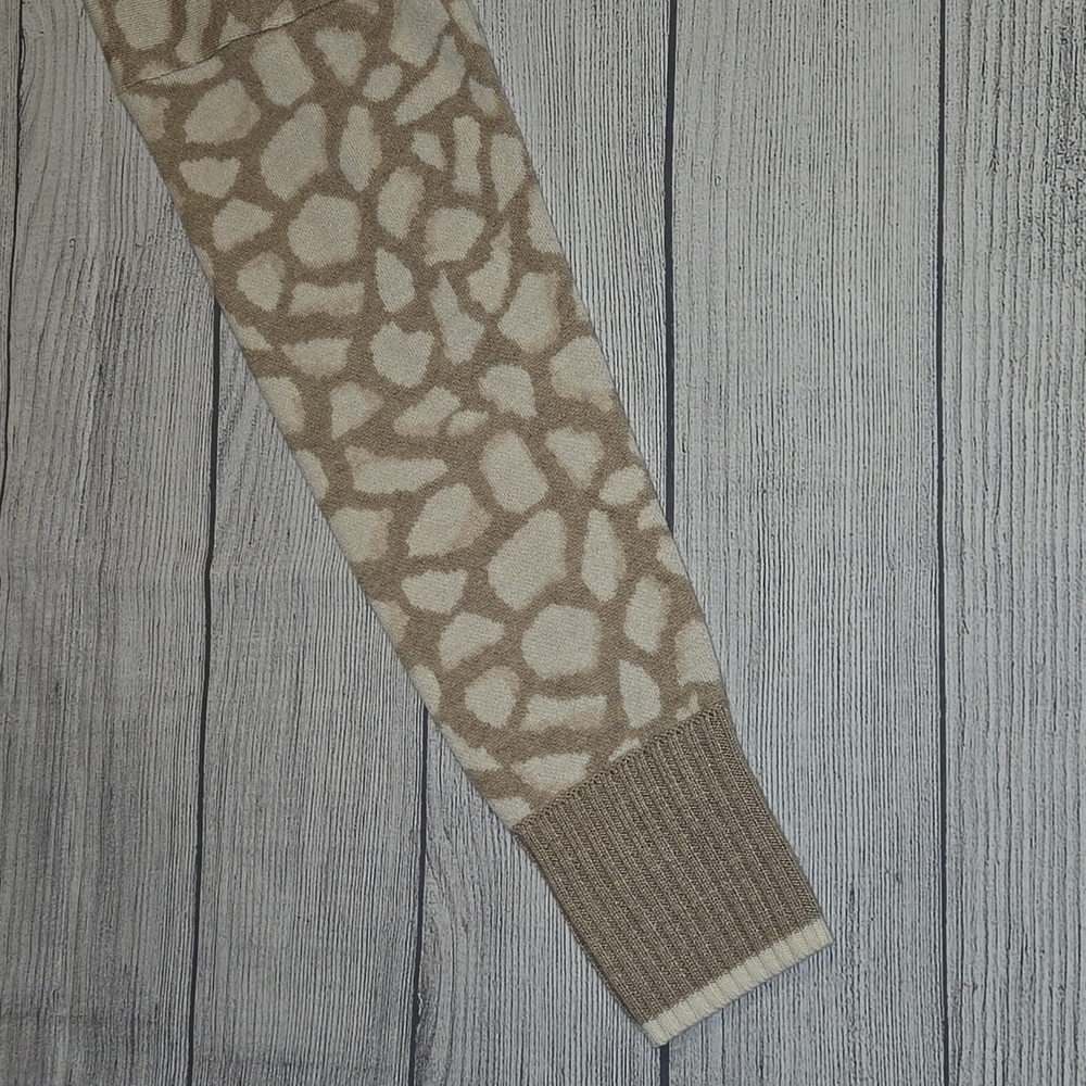 Vineyard Vines Double Knit Mock Neck Jacquard Sweater Cream and Tan Size L - Picture 4 of 9